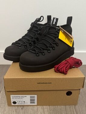 NIB!! Native Shoes Fitzsimmons Venture Hiking Boots in Jiffy Black